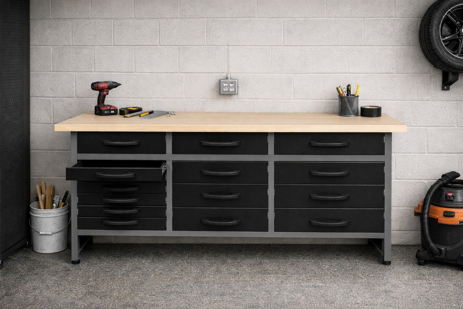 ONDIS24 Werkbank Ondis24 Werkbank Arbeitsplatte 160cm Werktisch rot Melamin