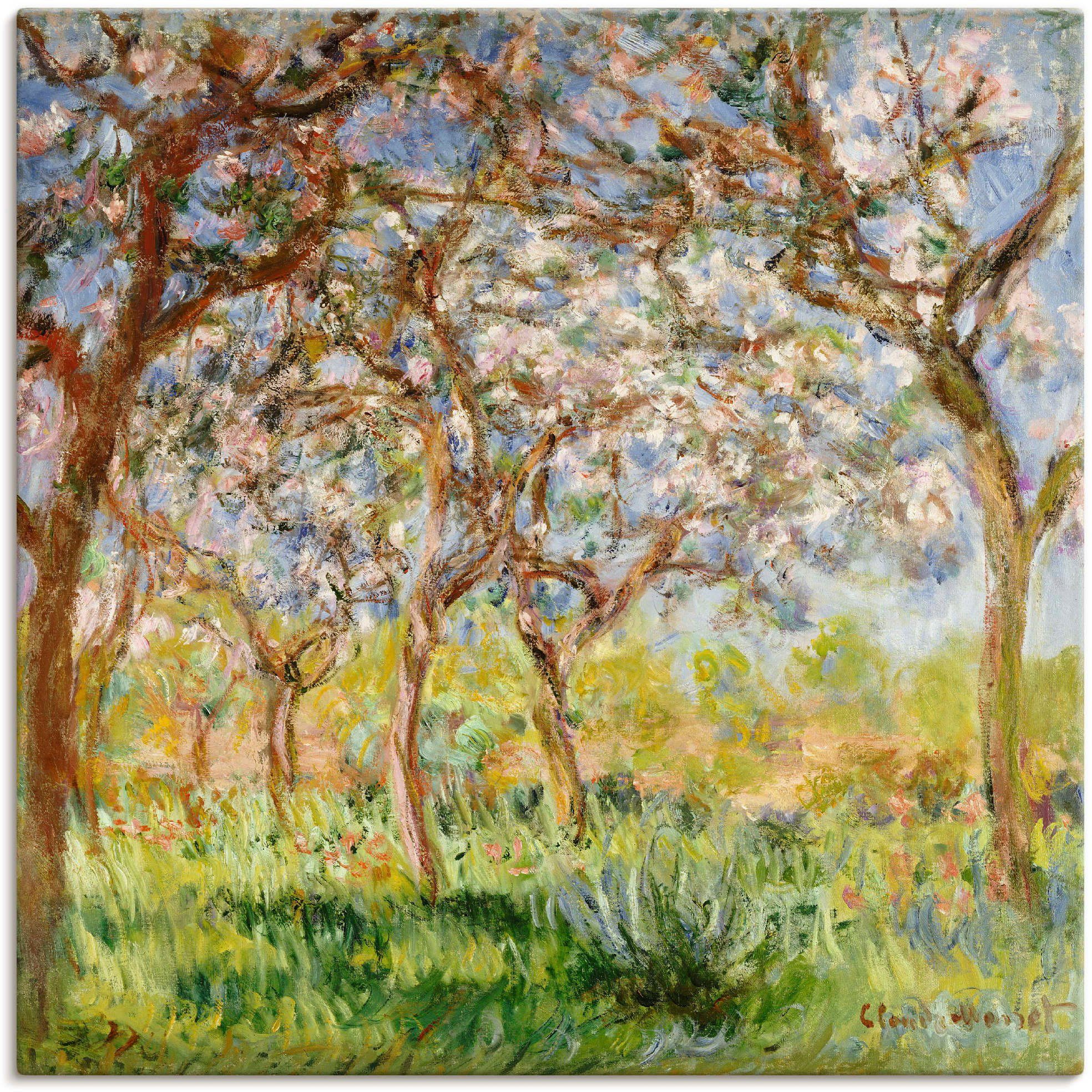 Artland Leinwandbild Frühling in Giverny., Wiesen & Bäume (1 St), auf Holzrahmen gespannt