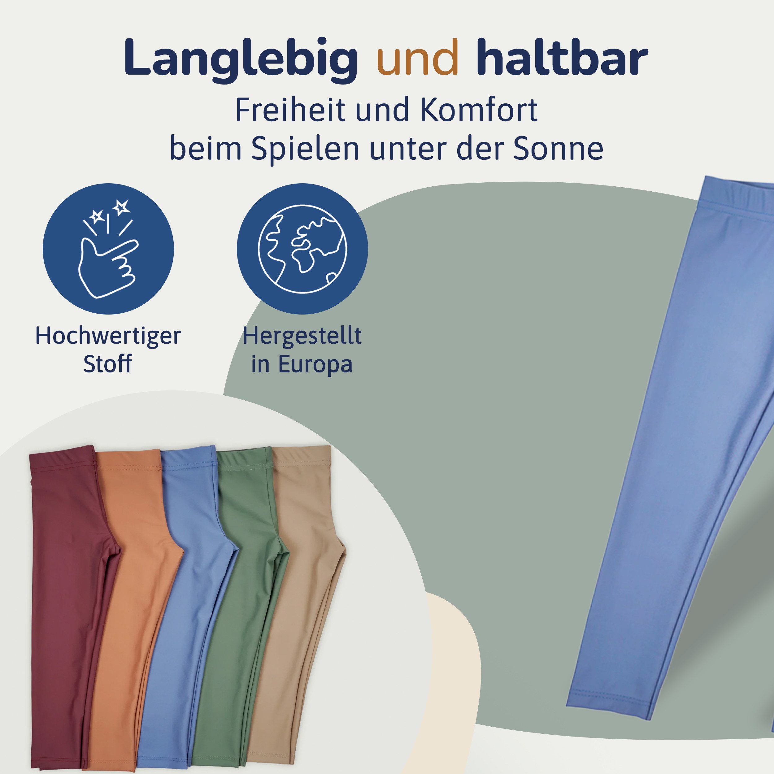 Hinzling Schwimmleggings UV Leggings Kinder – UV-Schutz UPF 60 – UV Hose Baby schnell trocknend – Bild 4 von 5
