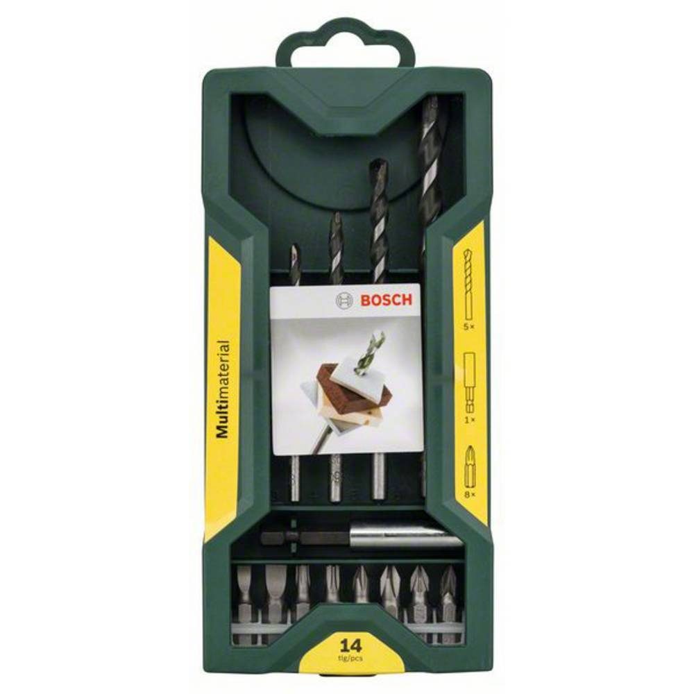 Bosch Accessories Mehrzweckbohrer Mini-X-Line-Universalbohrer-Set, 14-teilig, 1, (5 Universalbohrer, 3/4/5/6/8 mm8 Schrauberbits L = 25 mmPH ½PZ ½S 0,5 x 4/1,0 x 6T 20/251 Universalhalter, magnetischInhalt Display: 10 x 2 607 017 161Verpackung: Kunststoffdose mit Haftetikett mit EurolochAbmessung (lxbxh): 190 x 83 x 22Gewicht: 0,208 kg), Mehrzweckbohrer-Set