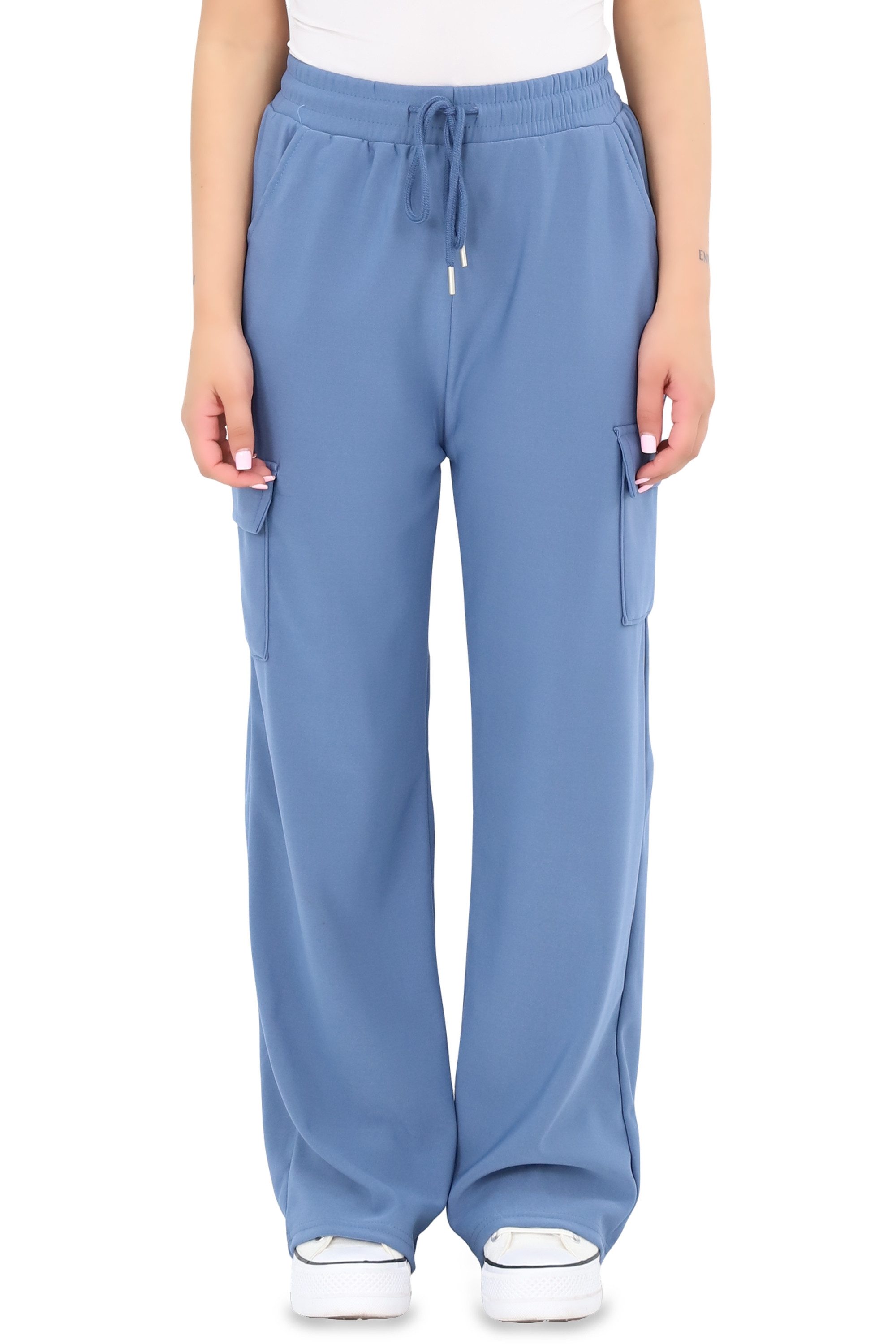 malito more than fashion Jogginghose malito Damen Jogginghose mit geradem Beinabschluss und Seitentaschen Freizeithose Sweathose Cargohose Loose Fit mit Seitentaschen 10992