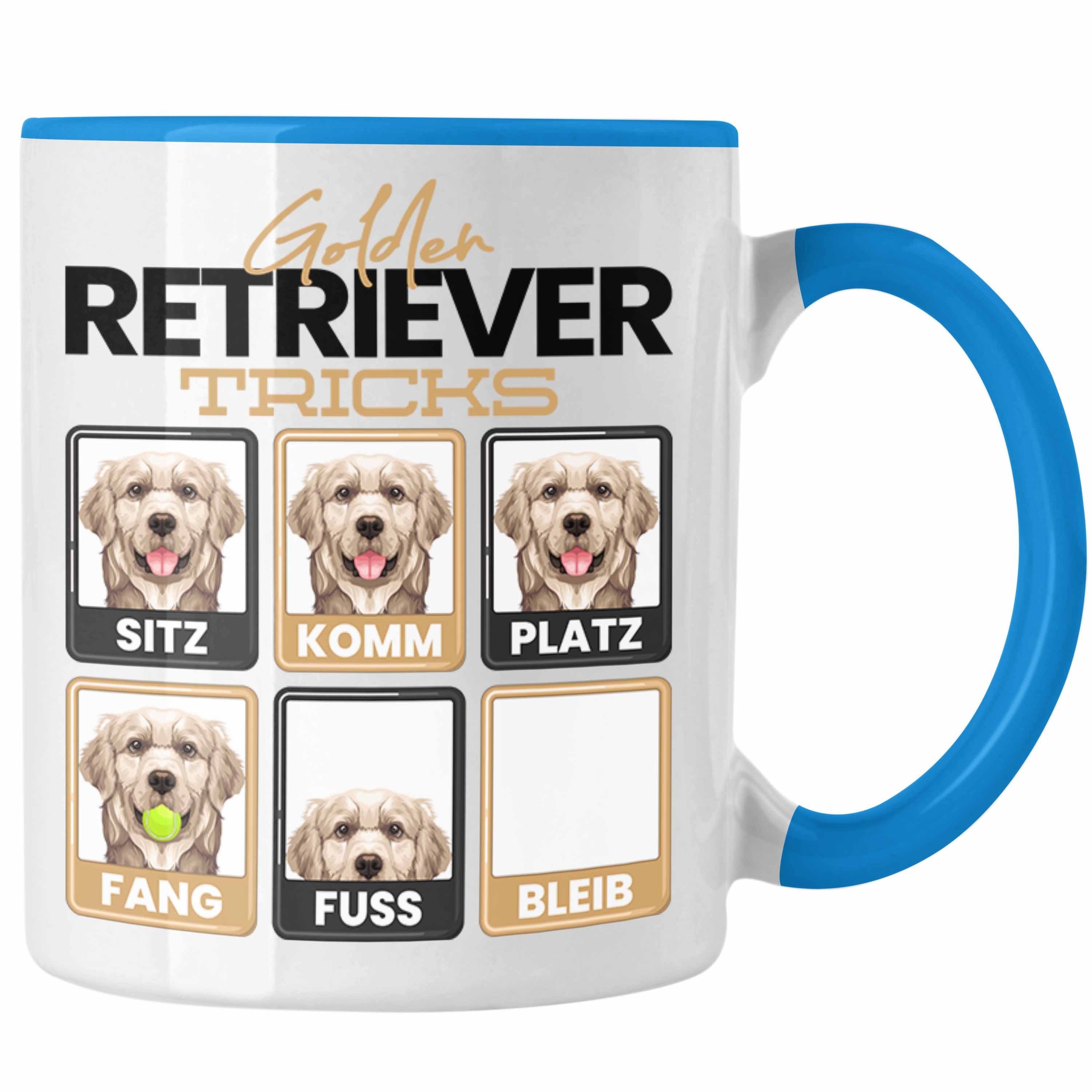 Trendation Tasse Golden Retriever Besitzer Tasse Geschenk Lustiger Spruch Geschenkidee Blau