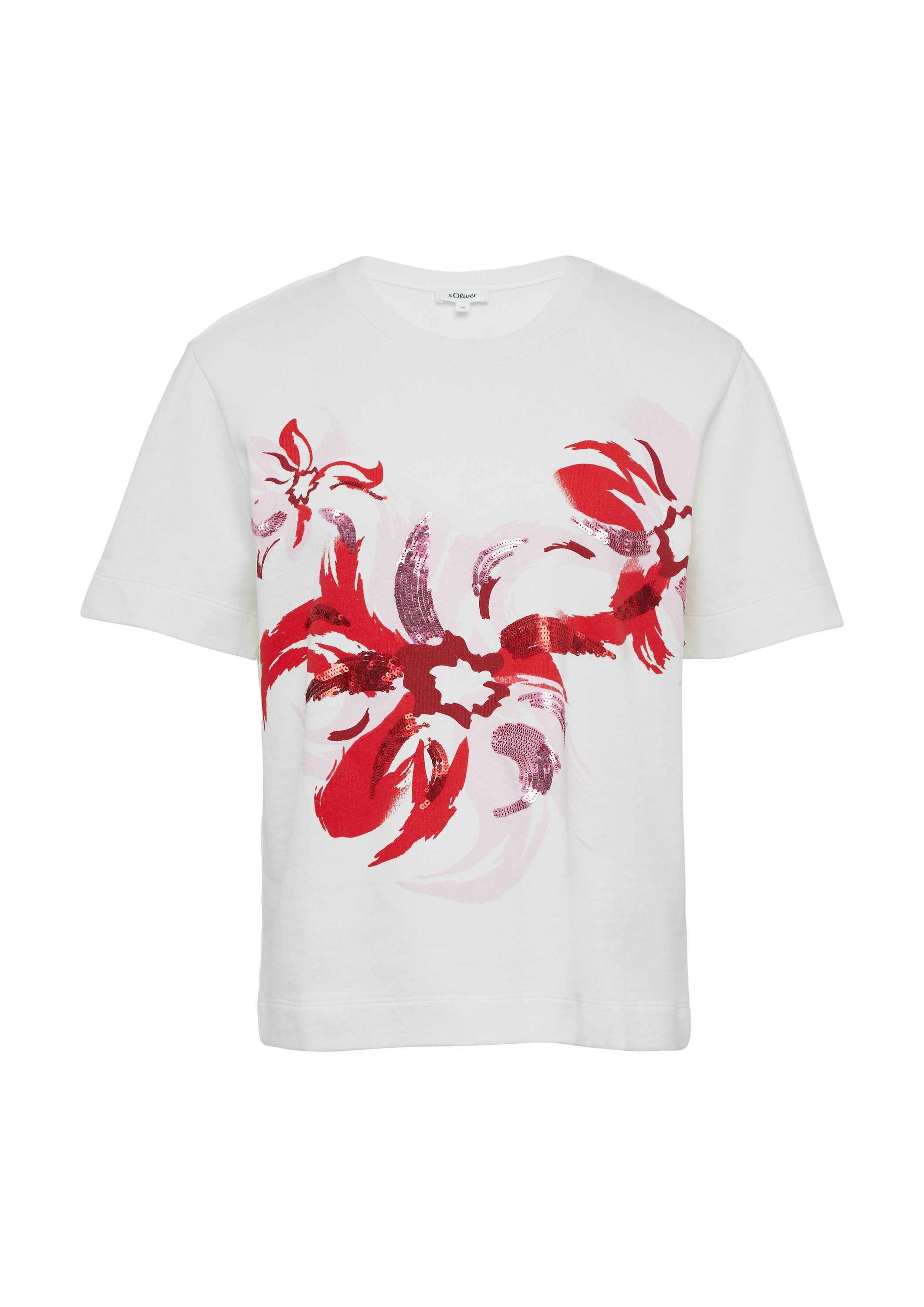 s.Oliver Kurzarmshirt Sweatshirt Leichtes Kurzarm-Sweatshirt mit Print und günstig online kaufen