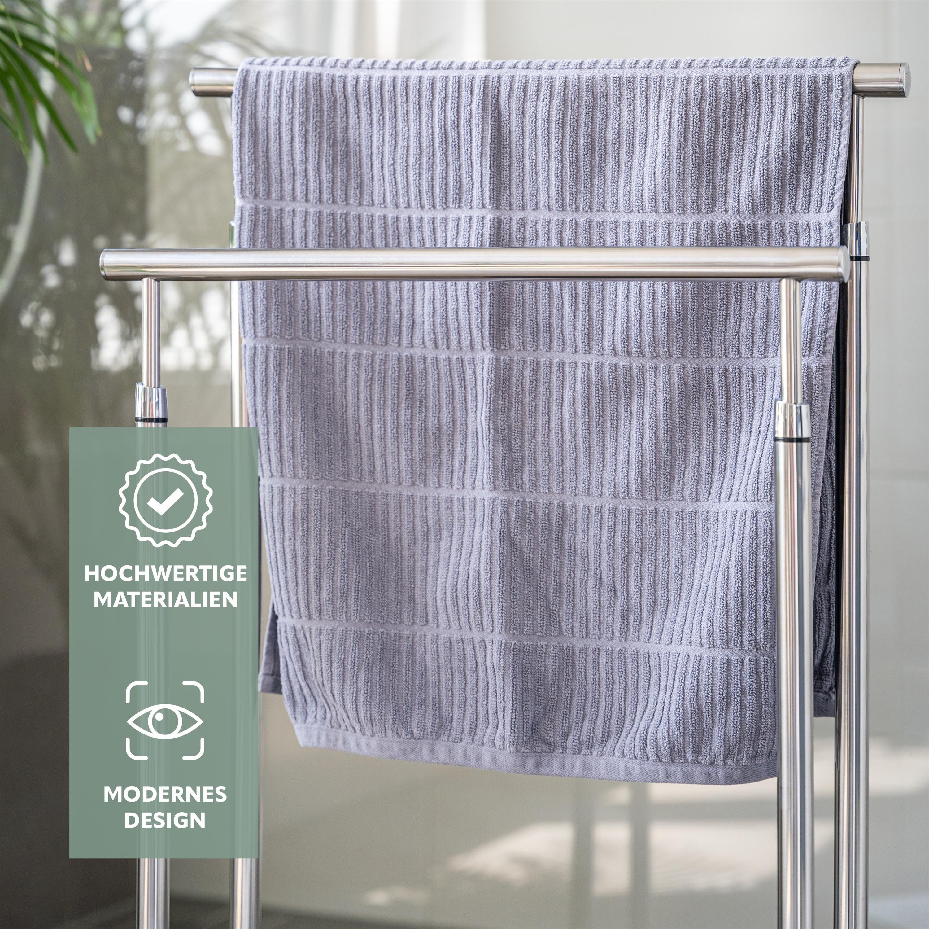 bremermann Handtuchhalter Stand-Handtuchhalter freistehend, 2 Stangen, Handtuchständer – Bild 5 von 5