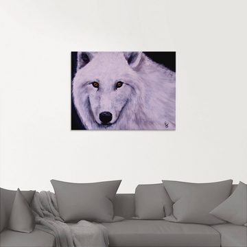 Artland Glasbild Weißer Wolf, Wildtiere (1 St), in verschiedenen Größen