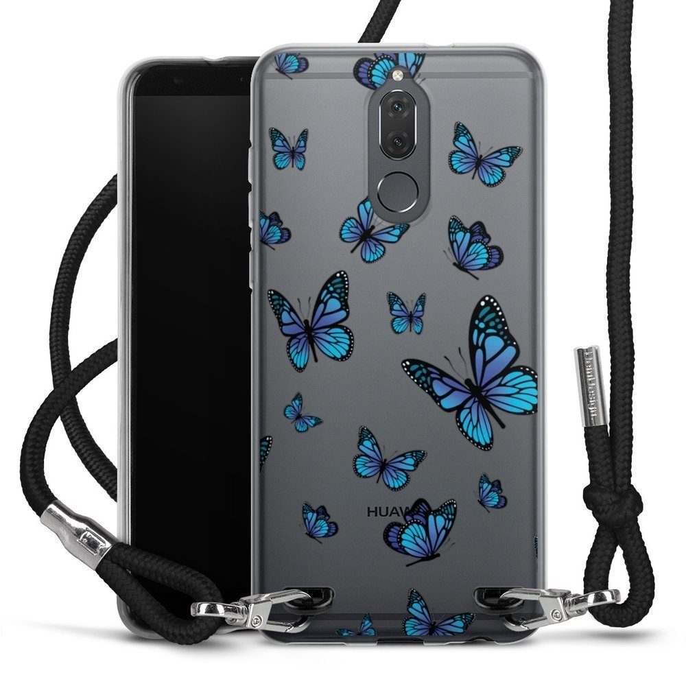 DeinDesign Handyhülle Schmetterling Muster transparent Butterfly Pattern  Transparent, Huawei Mate 10 lite Handykette Hülle mit Band Case zum Umhängen