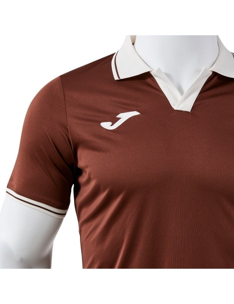 Joma Poloshirt Galaxy (100% rec. Polyester, leicht, atmungsaktiv) braun/beige Herren