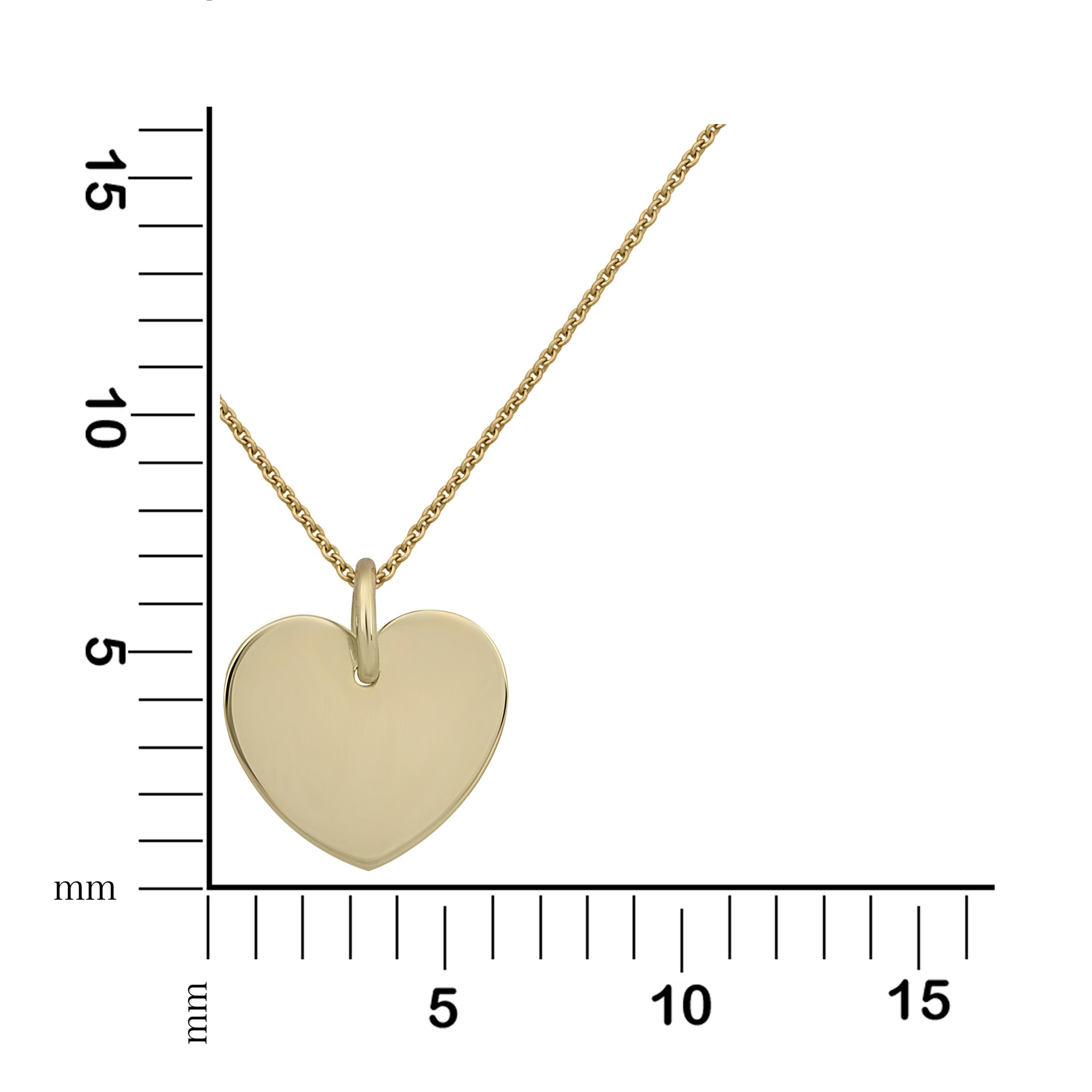Orolino Kette mit Anhänger Gold 375 mit Herz-Anhänger 40/42cm lang günstig online kaufen