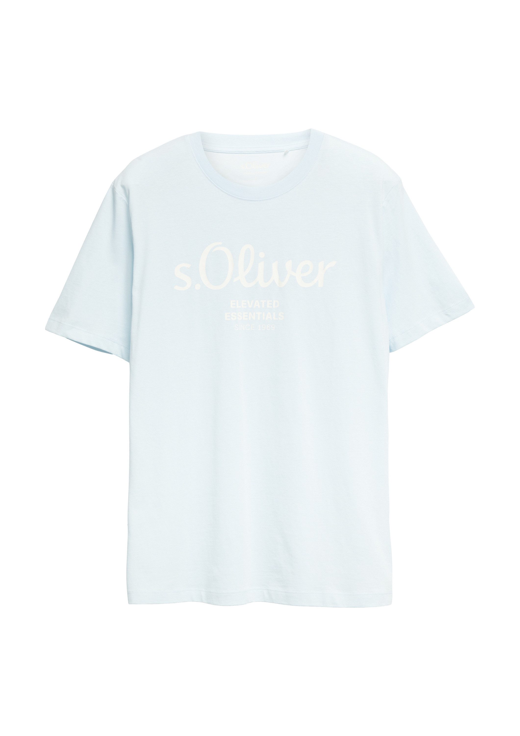 s.Oliver Kurzarmshirt T-Shirt Baumwoll-T-Shirt mit Logo-Print