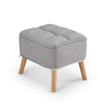 CLIPOP Relaxsessel Loungesessel Polsterstuhl (Relaxsessel mit Hocker), Leinenstoff Fernsehsessel