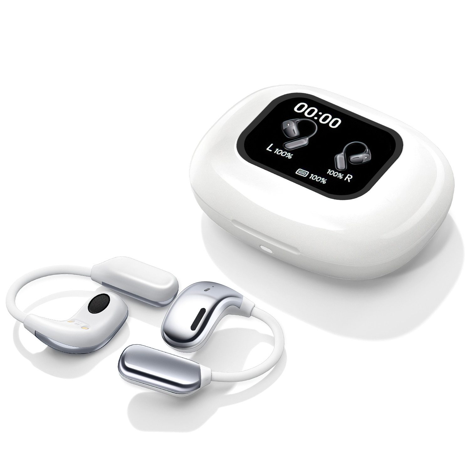 Fyrove In Ear Kopfhörer Bluetooth 5.4 Sport-Kopfhörer,mit Touchscreen Open-Ear-Kopfhörer (Luftleitungs Kopfhorer mit Klare Anrufqualitat und Intelligente Bassoptimierung, ENC Noise Cancelling Earbuds, IPX7 Wasserdichte Kabellose Sport Bluetooth Kopfhorer mit Ohrhaken, True-Wireless Rauschunterdruickungsfunktion, HiFi Stereo Rauschunterdrückungsfunktion)