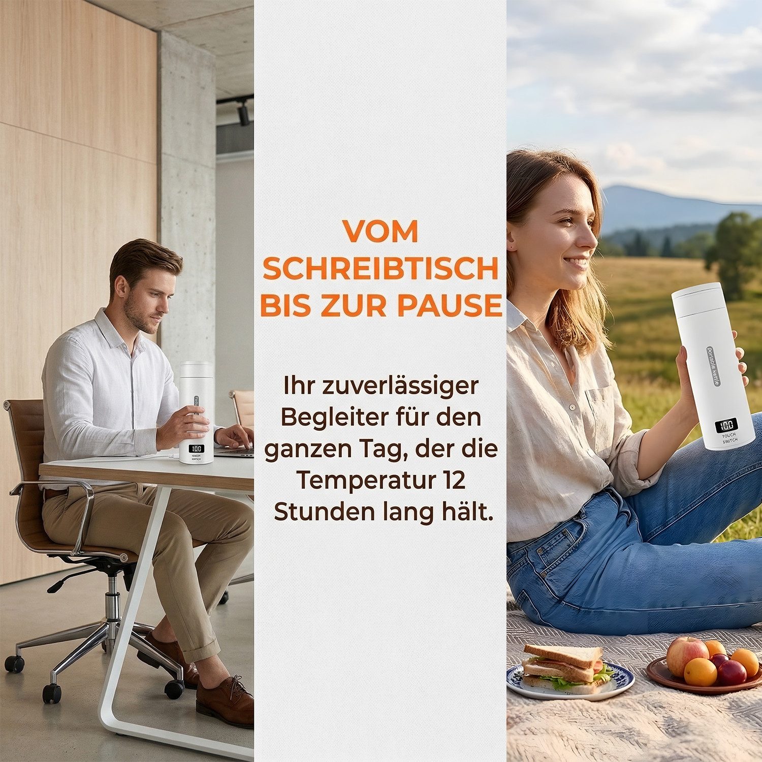 AKKEE Wasserkocher 380mL Reisen Elektrischer Wasserkocher, Elektrischer Wassertasse Klein, 300 W, Edelstahl