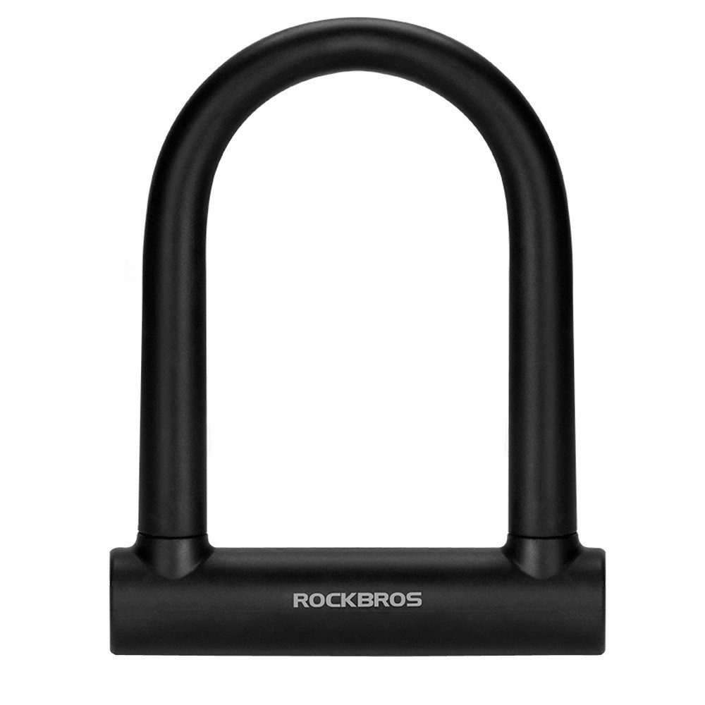 ROCKBROS Rahmenschloss Bügelschloss mir 3 Schlüsseln - Fahrradschloss RKS610-BK Schwarz
