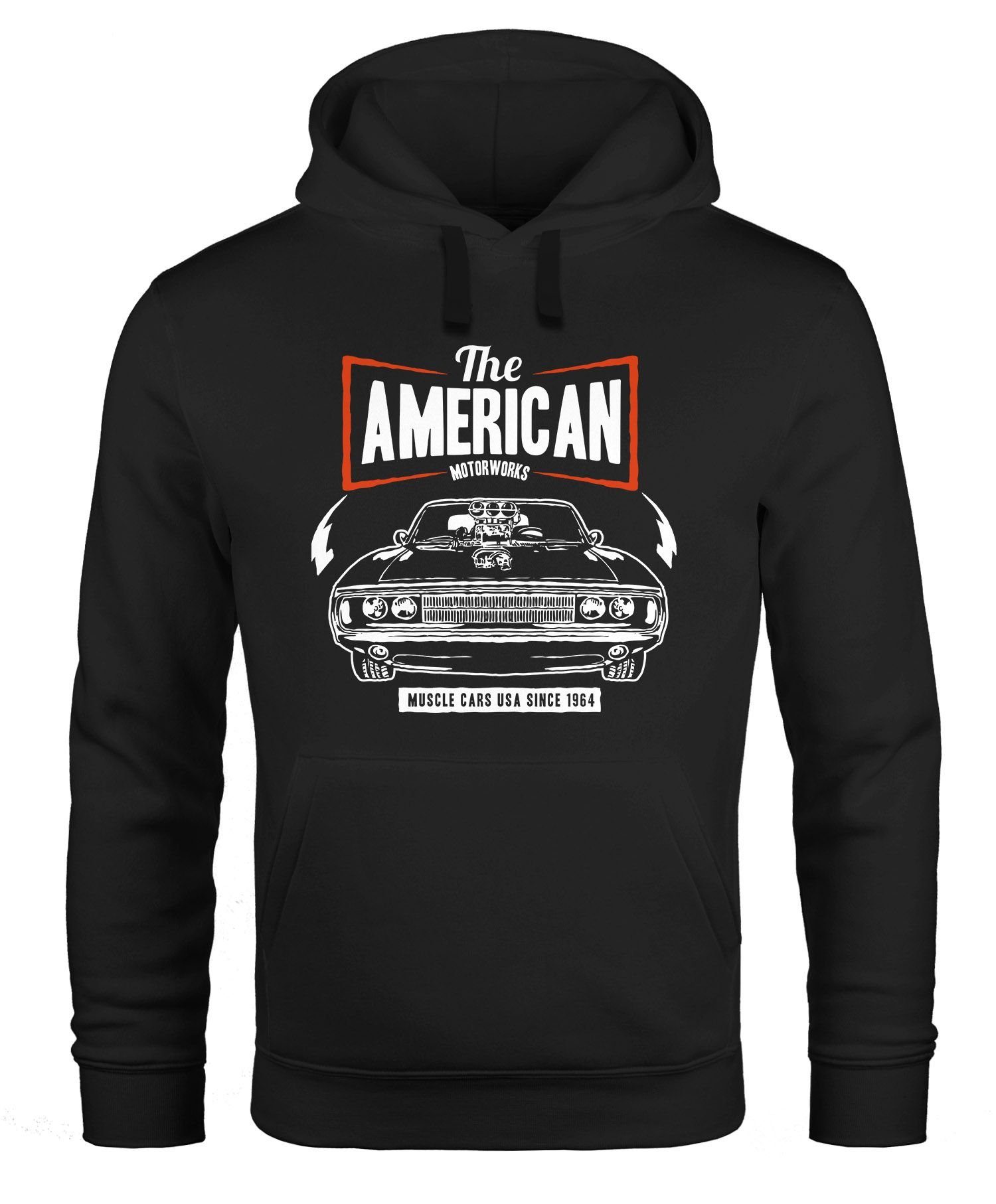 Neverless Hoodie Hoodie Herren American Muscle Car Auto Tuning Retro Kapuzenpullover Neverless® schwarz | Sweatshirts
