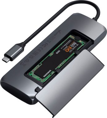 Satechi USB-C Hybrid Multiport Adapter mit SSD Steckplatz USB-Adapter HDMI, USB Typ A zu USB Typ C