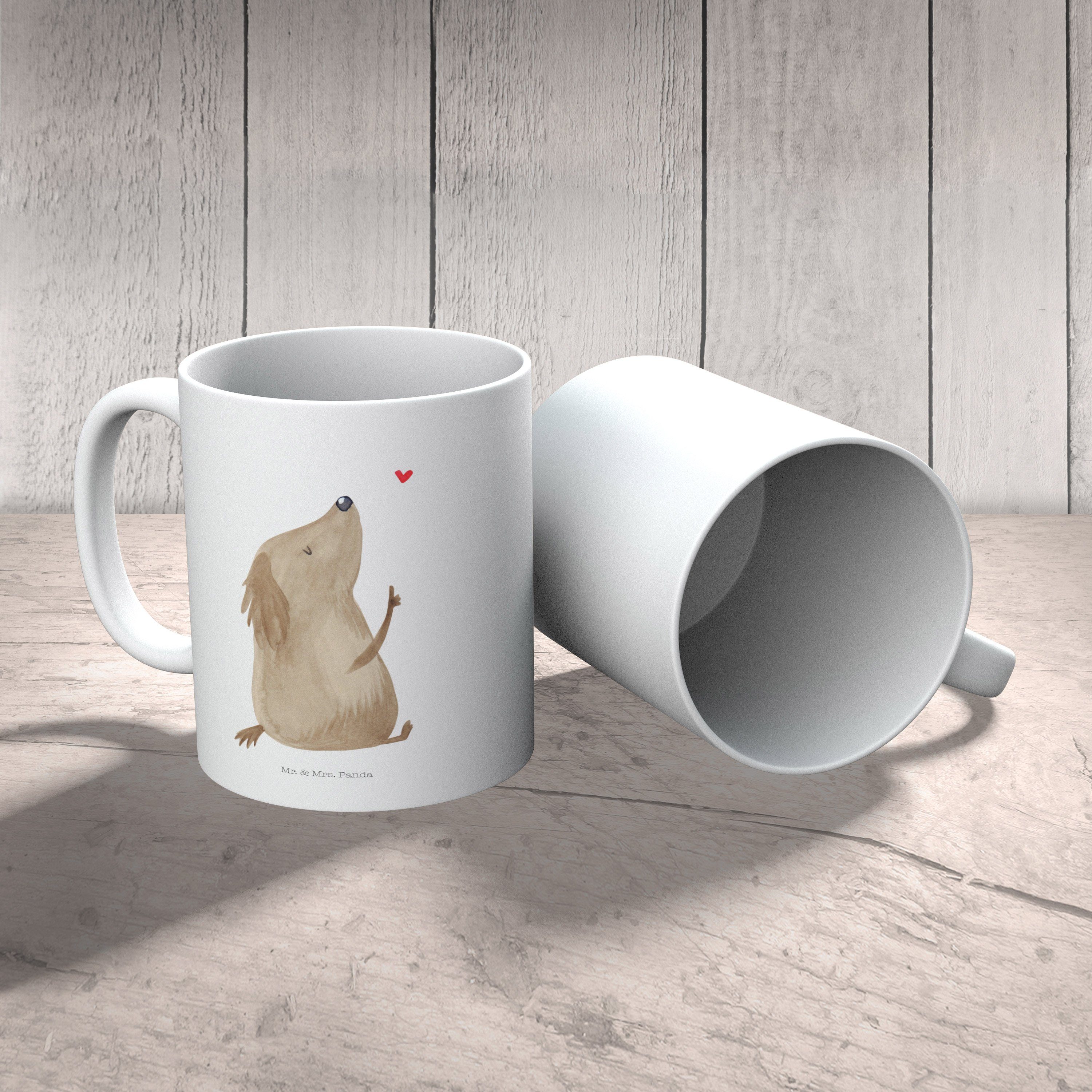 Mr. & Mrs. Keramik Liebe Panda Geschenk, Hundeliebe, Weiß Tasse - - Keramiktasse, Sprüche, Hund nied