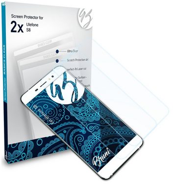Bruni Schutzfolie Glasklare Displayschutzfolie für Ulefone S8, (2 Folien), praktisch unsichtbar