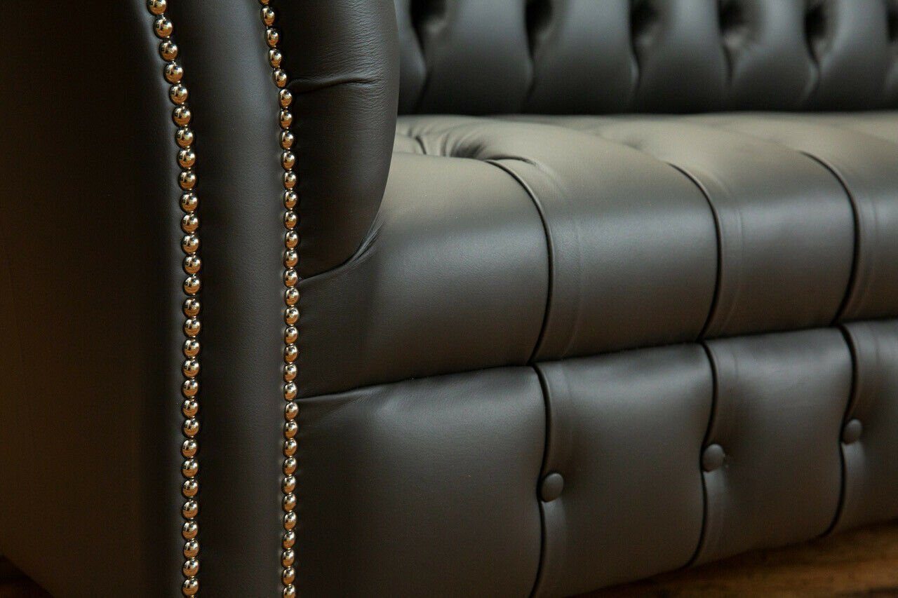 JVmoebel 3-Sitzer Wohnzimmer Chesterfield Sofa Sofort Design Dreisitzer 100% Leder