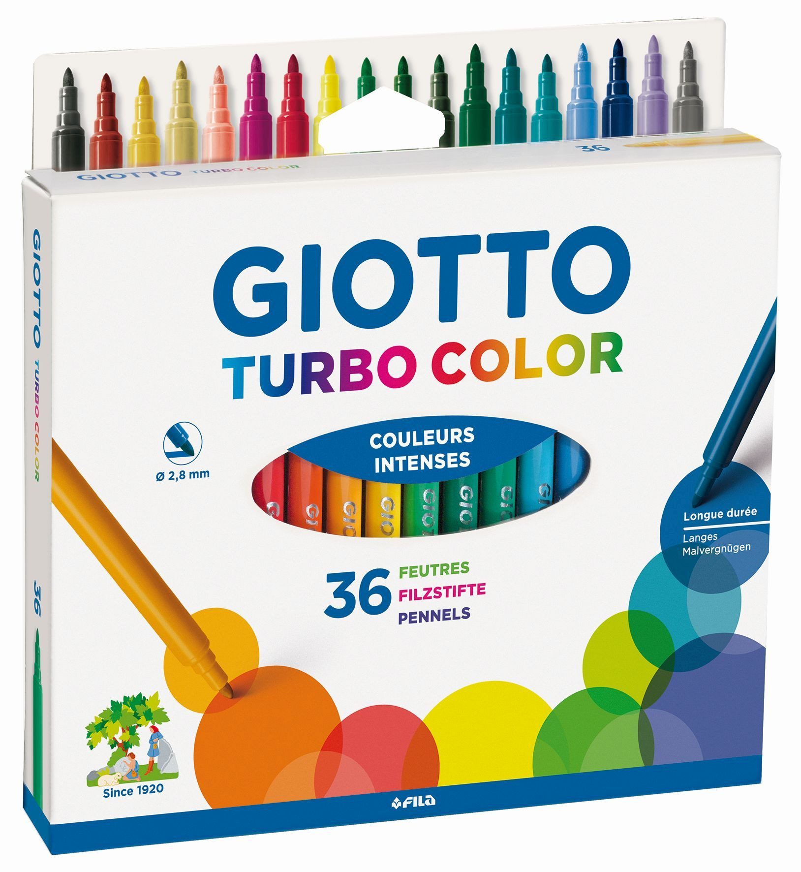 GIOTTO Buntstift GIOTTO F072600 Fasermaler Turo Color - 36 Stück sortiert