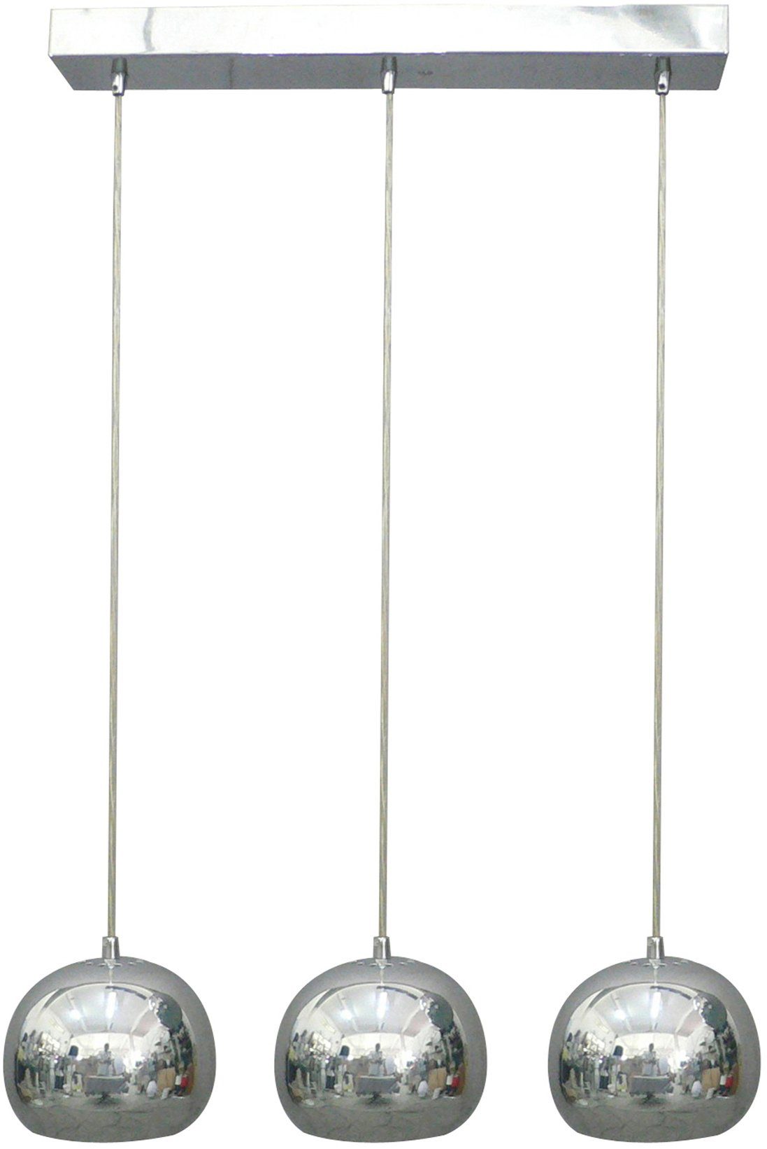 Lampenschirme ohne im verchromten Ava, Metall SalesFever Glanz-Design aus Leuchtmittel, Hängeleuchte