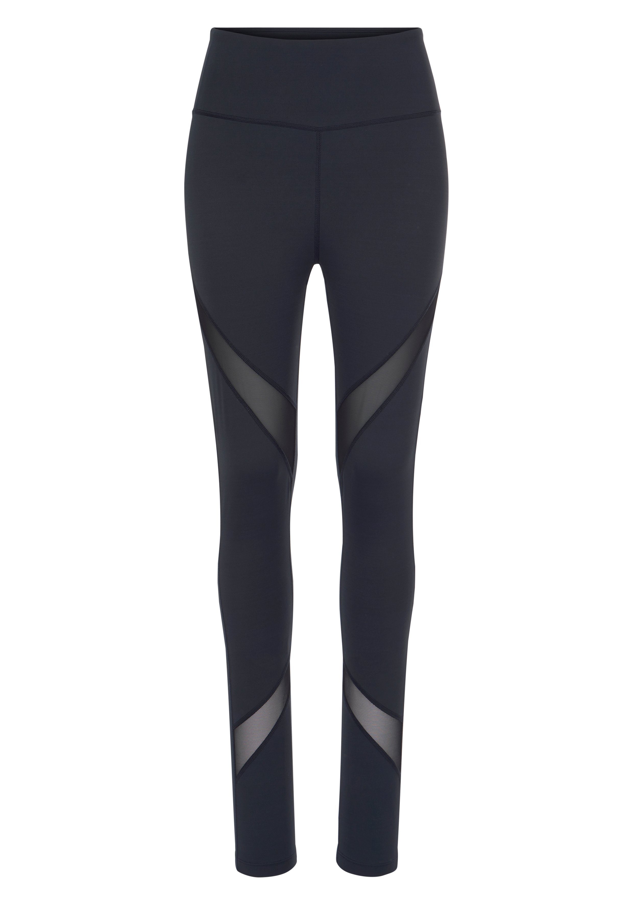 Raffung, -Sport Loungewear Funktionsleggings Leggings mit LASCANA schwarz ACTIVE kleiner