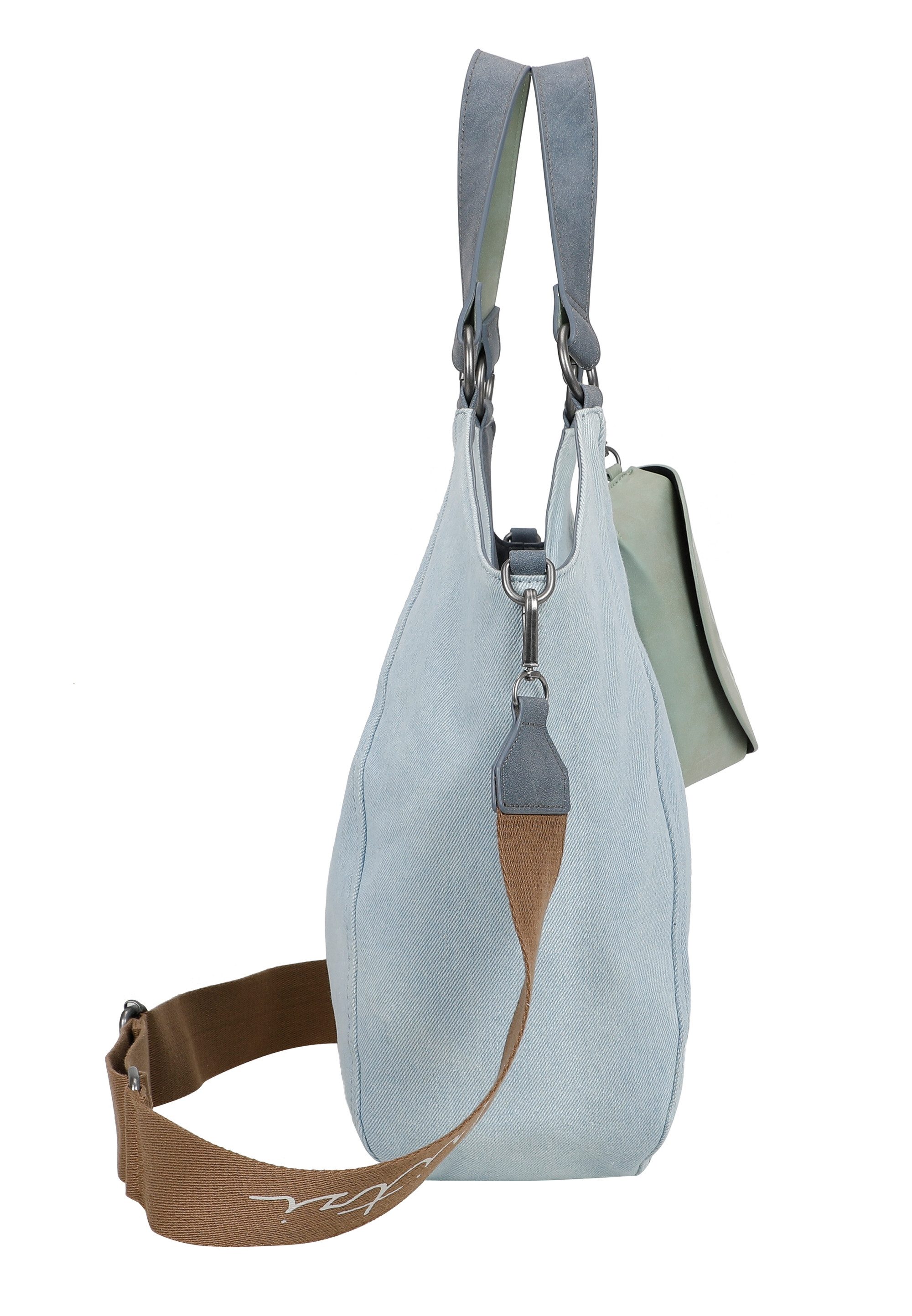 Fritzi aus Preußen Henkeltasche Maxi Limited Washed Denim, mit abnehmbarem Brillenetui