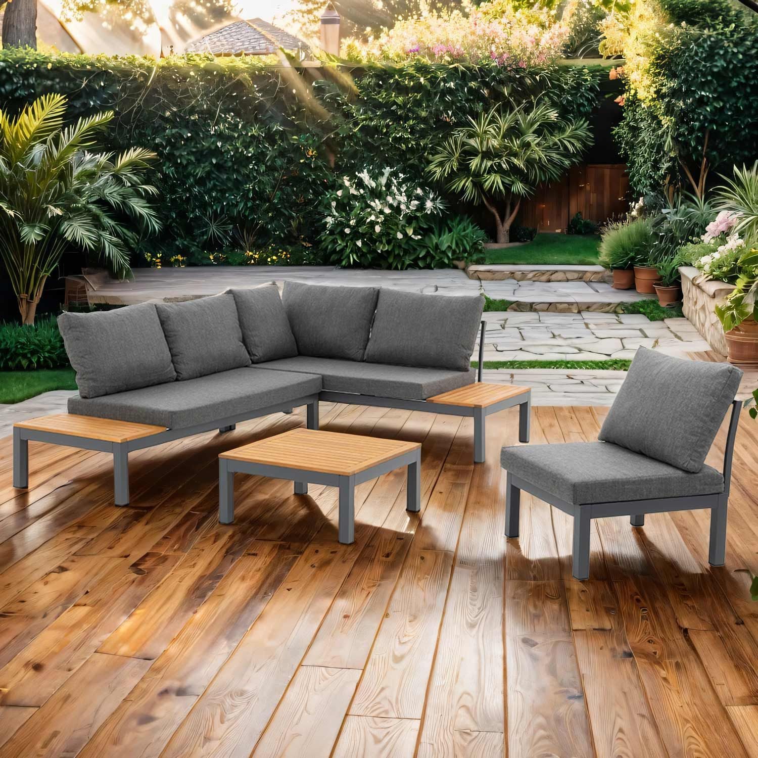 OUTLIV. Gartenlounge-Set OUTLIV. Venedig Ecklounge inkl. Loungetisch Aluminium/Olefin, Pflegeleicht, witterungsbeständig