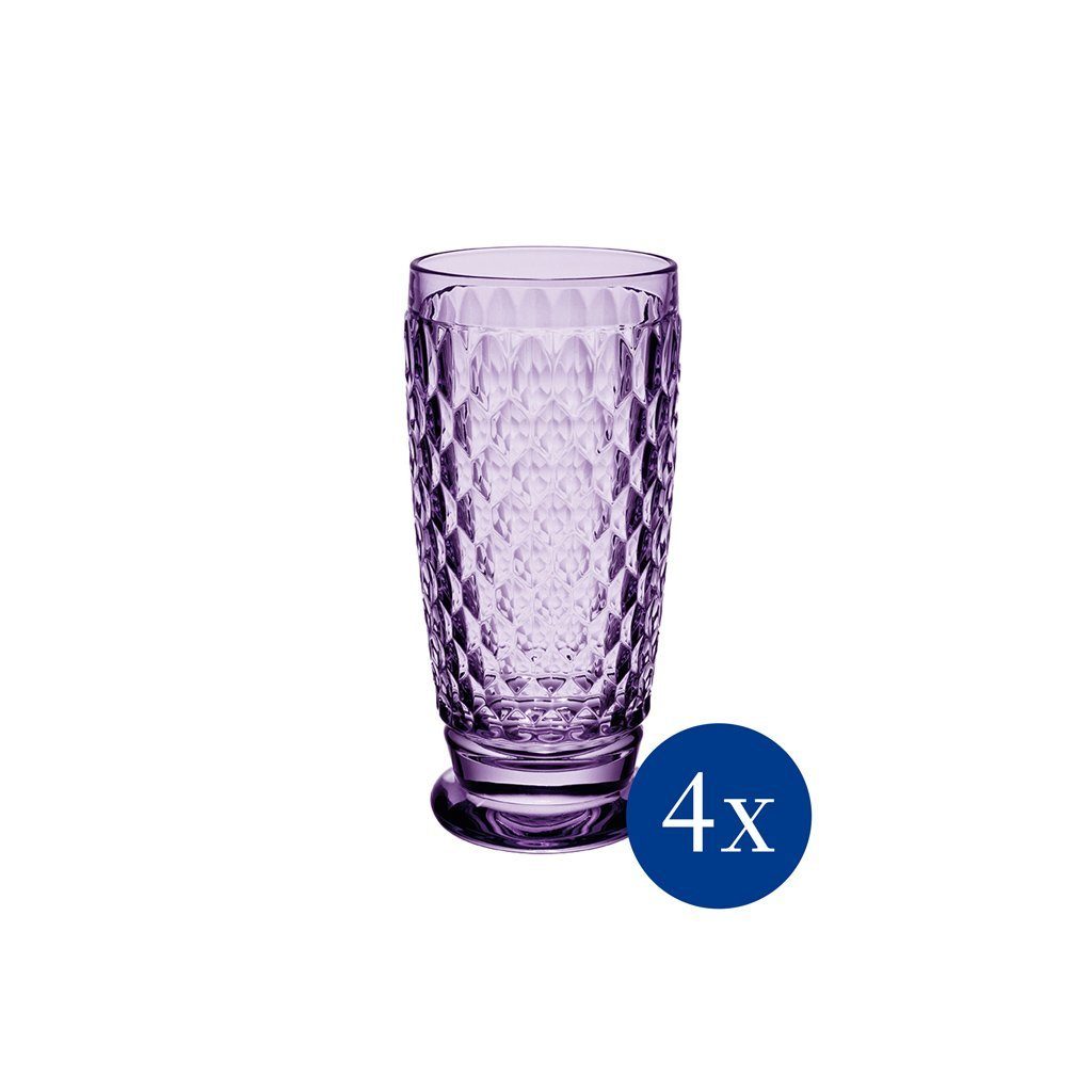 Villeroy & Boch Longdrinkglas Boston Lavender Longdrink-Glas, 300 ml, 4 Stück, Glas