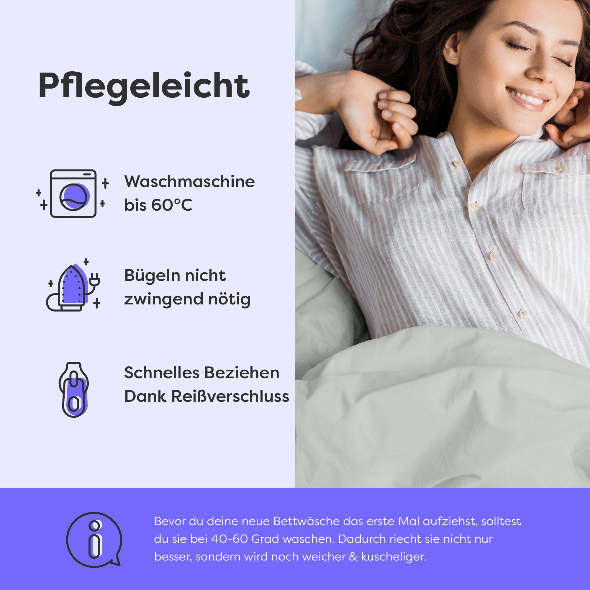 Wolkenfeld Bettwäsche Allergiker Bettwäsche, unfassbar weich, Microfaser, 2 teilig, 135x200 cm, 155x220 & Übergrößen I inkl. Kissenbezüge 80x80 I Uni