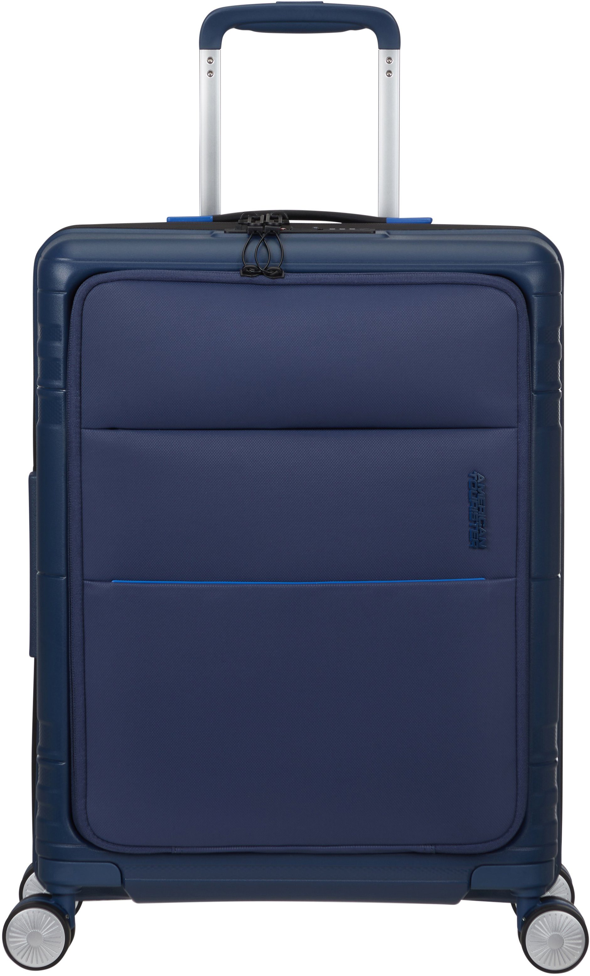 American Tourister® Hartschalen-Trolley Hello Cabin, 55 cm, mit 15,6-Zoll Laptopfach, Tabletfach und USB-Schleuse True Navy