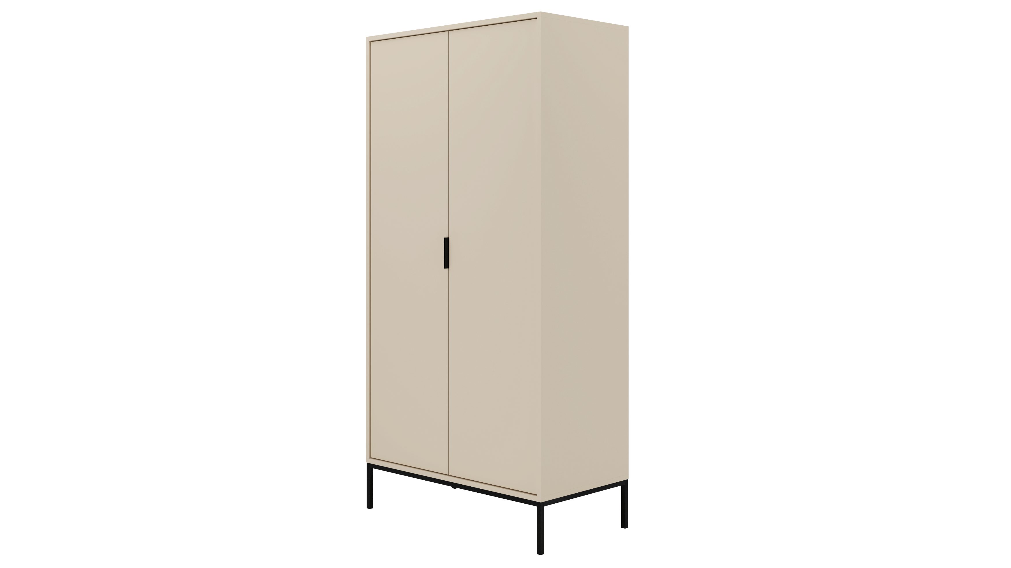 Raumhirsch Furniture Kleiderschrank Austin 100x55x205 cm (Einzelmöbel, Drehtürenschrank mit Regal und Kleiderstange) modernes Design, funktional & langlebig, elegantes Finish