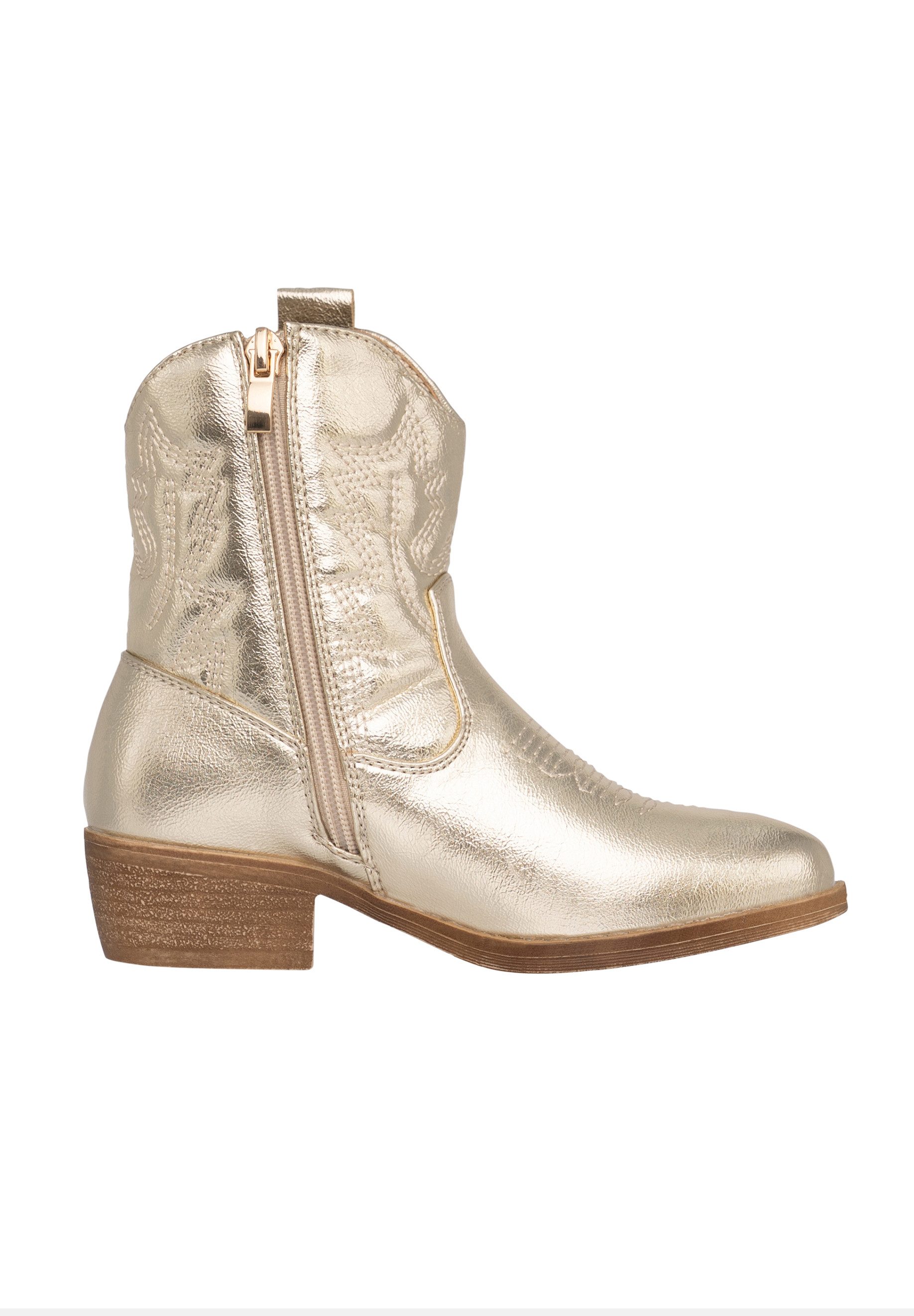 Salinyang Kinder Cowboy Boots in Kunstlederoptik mit Westernstickerei Stiefelette