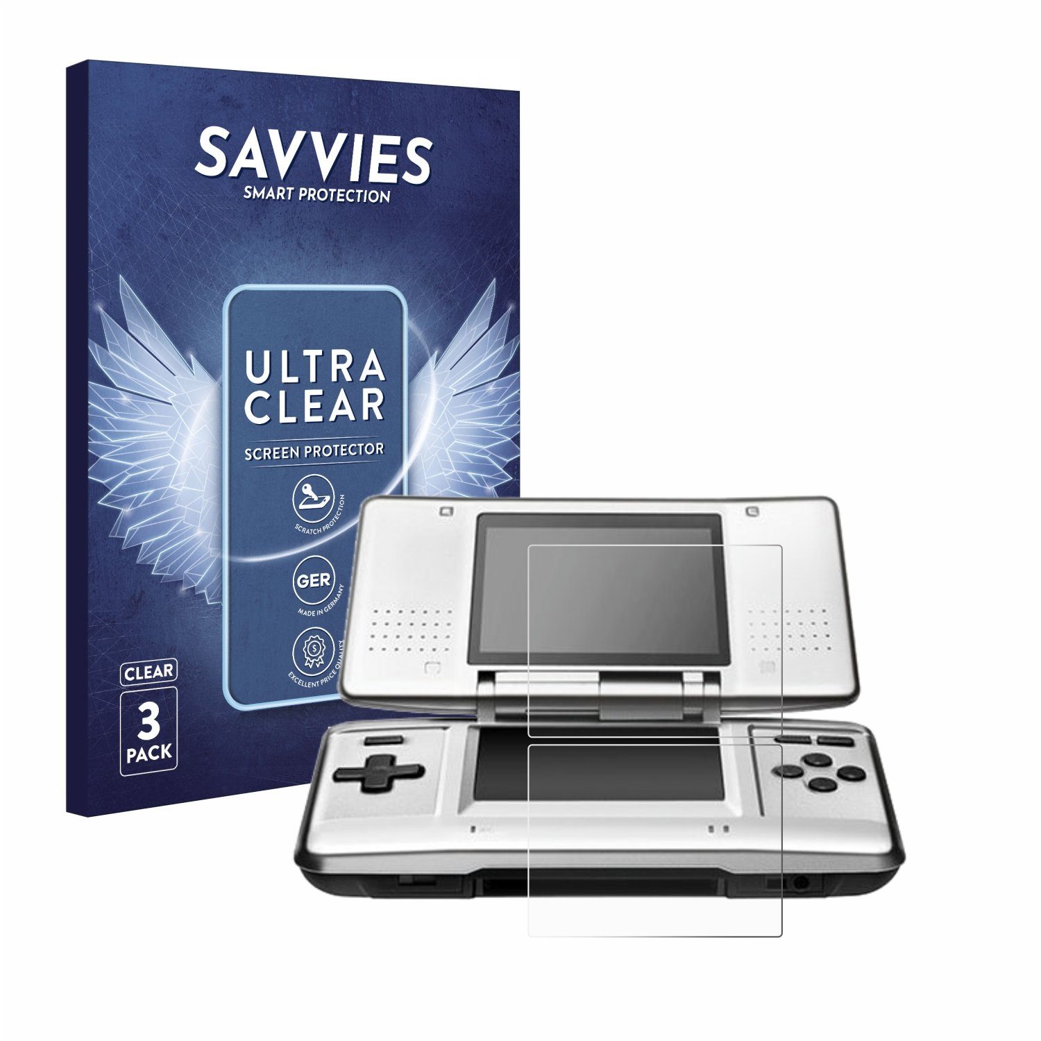 Savvies Displayschutzfolie Schutzfolie für Nintendo DS, 6 Stück, Displayschutz Schutz Folie Klar Transparent