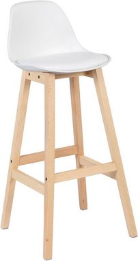 Woltu Barhocker (2 St), Design Stuhl Küchenstuhl optimal Komfort Weiß
