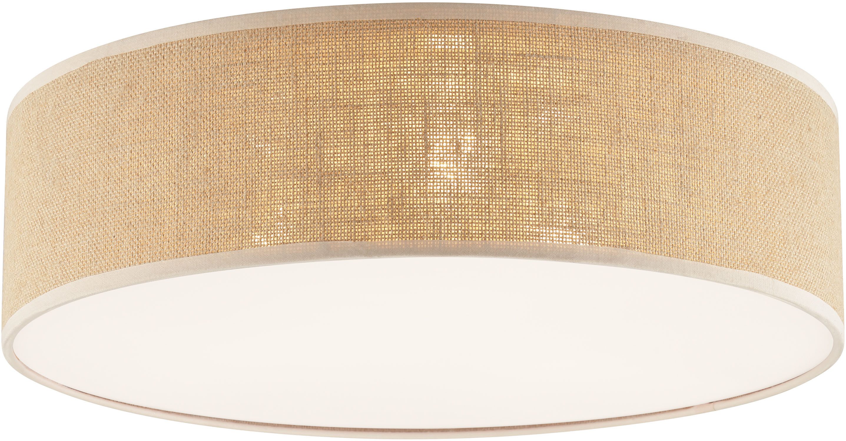 OTTO home Deckenleuchte Mikka, ohne Leuchtmittel, mit Leinenstoffschirm, Hö günstig online kaufen