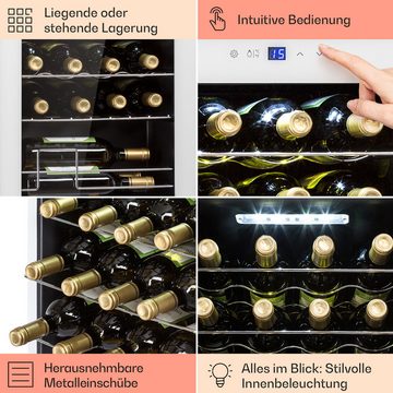 Klarstein Weinkühlschrank Shiraz 28 Uno, für 28 Standardflaschen á 0,75l,Wein Flaschenkühlschrank Weintemperierschrank Weinschrank Kühlschrank