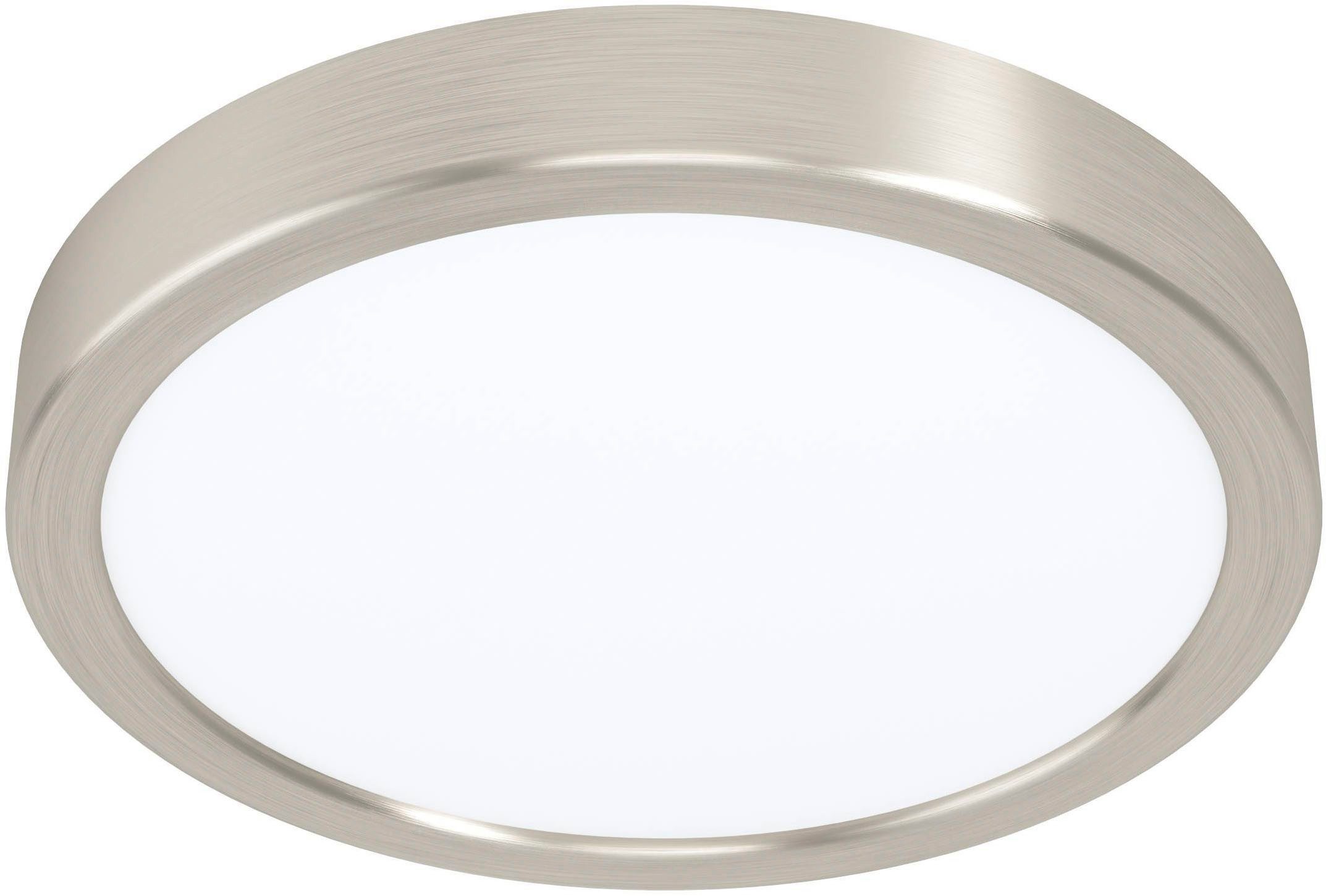 EGLO Aufbauleuchte Fueva 5 Deckenleuchte, Stahl und Kunststoff, Wohnzimmerlampe, Lampe, LED fest integriert, Neutralweiß, Aufbauleuchte, Deckenlampe in Nickel-Matt, Weiß, LED Aufbaulampe