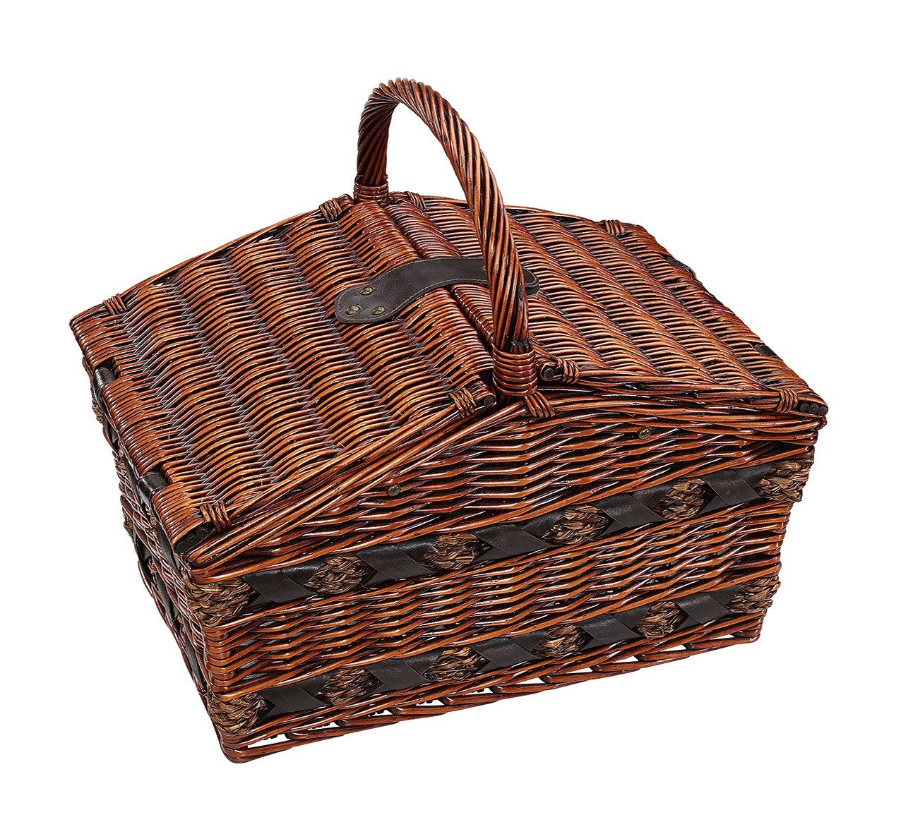 Cilio Picknickkorb Picknickkorb für 4 Personen Kühlfach Teller Gläser Besteck Cilio COMO