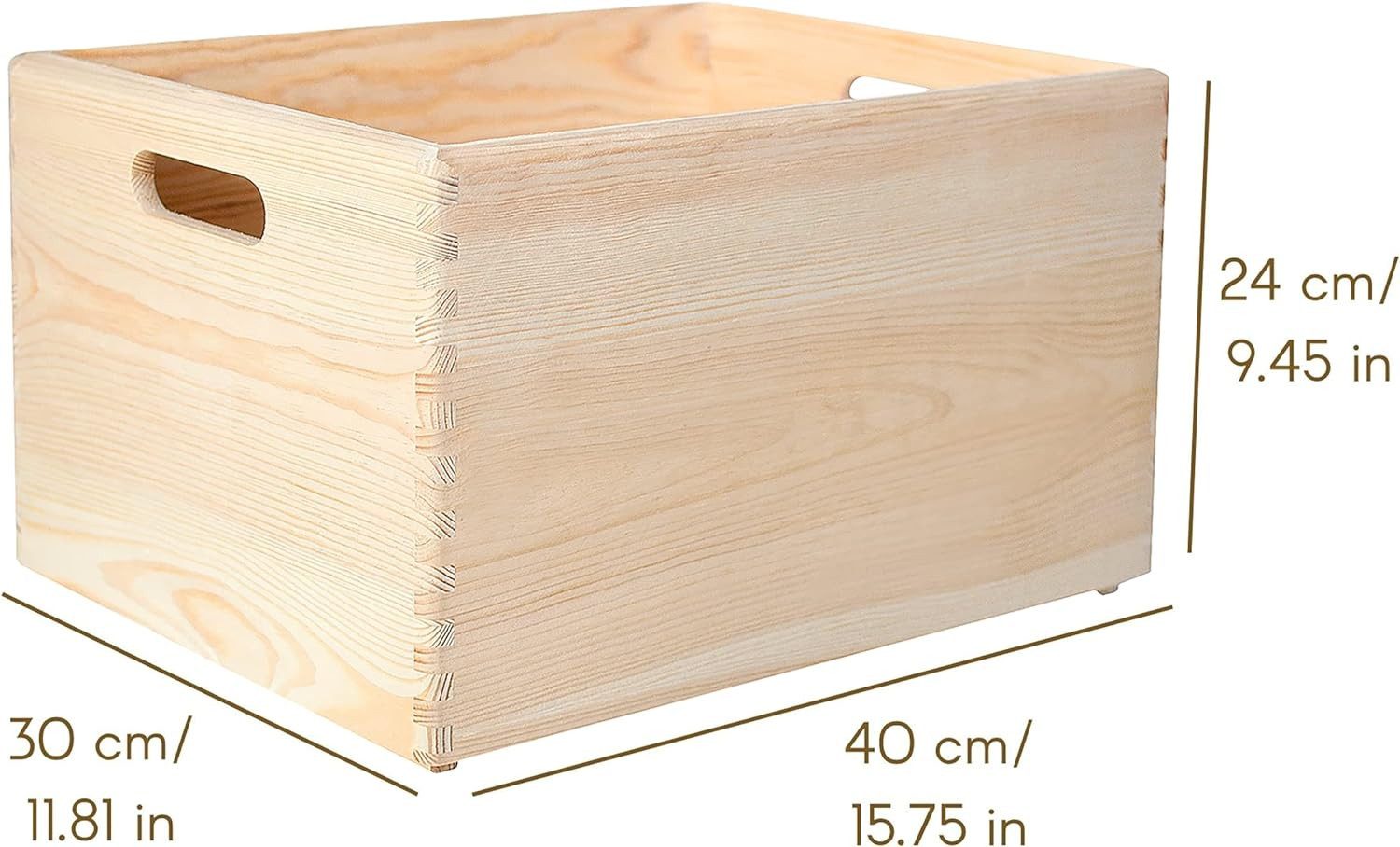 Creative Deco Holzkiste Obstkiste Korb 40x30x24cm günstig online kaufen