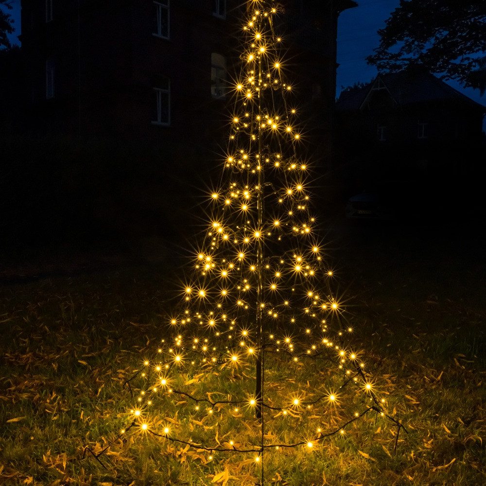 Star-Max Künstlicher Weihnachtsbaum 36214 LED Tannenbaum GALAXY 1,5x1,15m 180 warmweiße LEDs außen Timer