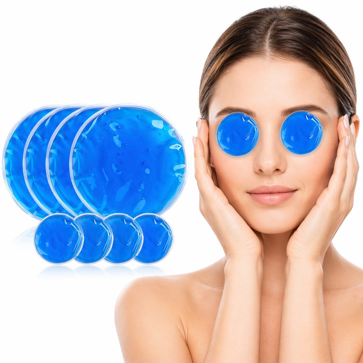 COOL-i ® Kühlpad Kühl & Wärmepad Set 8er, Gel Kompressen 12 cm & 8 cm, wiederverwendbar, flexibel für Alltag & Sport