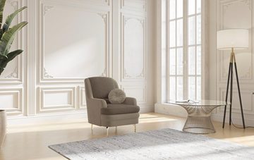 sit&more Sessel Orient, inkl. 1 Zierkissen mit Strass-Stein, goldfabene Metallfüße