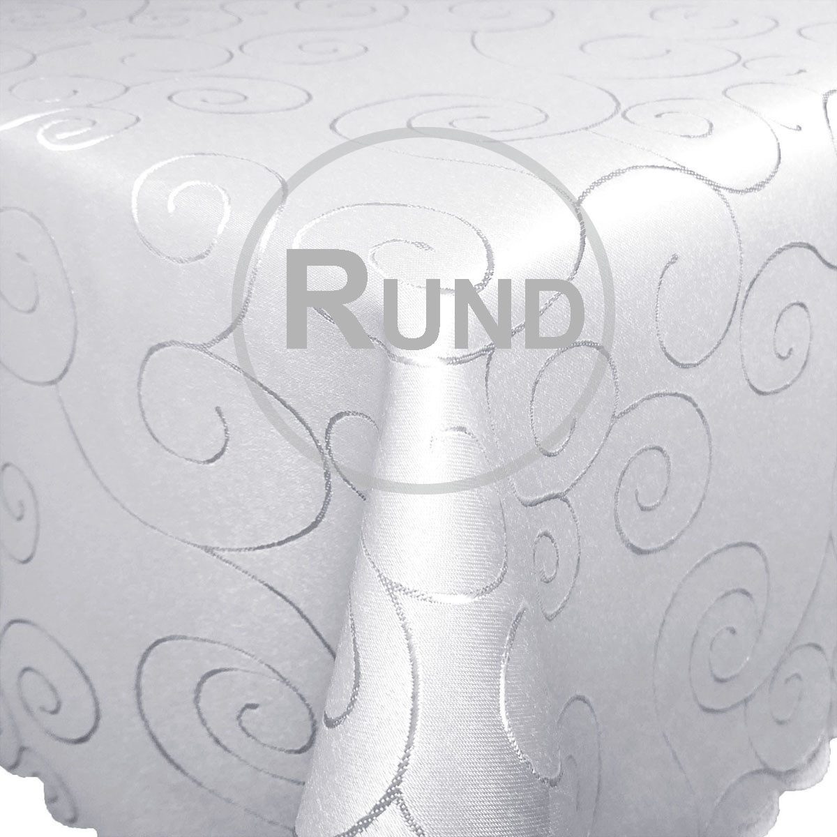 Bronze Tischdecke Ornamente RUND Tischdecke Seidenglanz uni Damast, strapazierfähig, bügelfrei