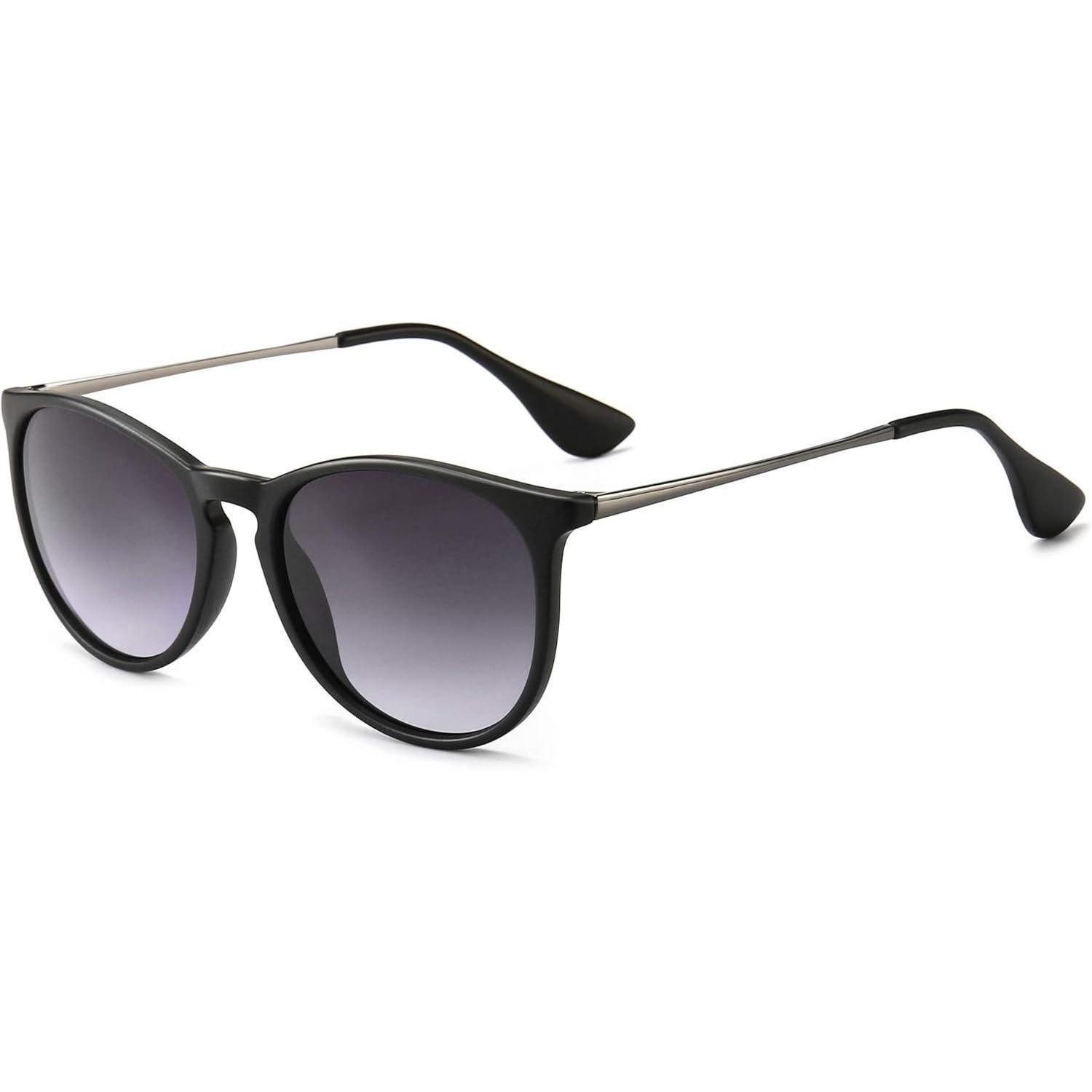 Retrosonnenbrille Sonnenbrille Schwarzer Rahmen (Mattes Finish) Grau Gradiente Linse
