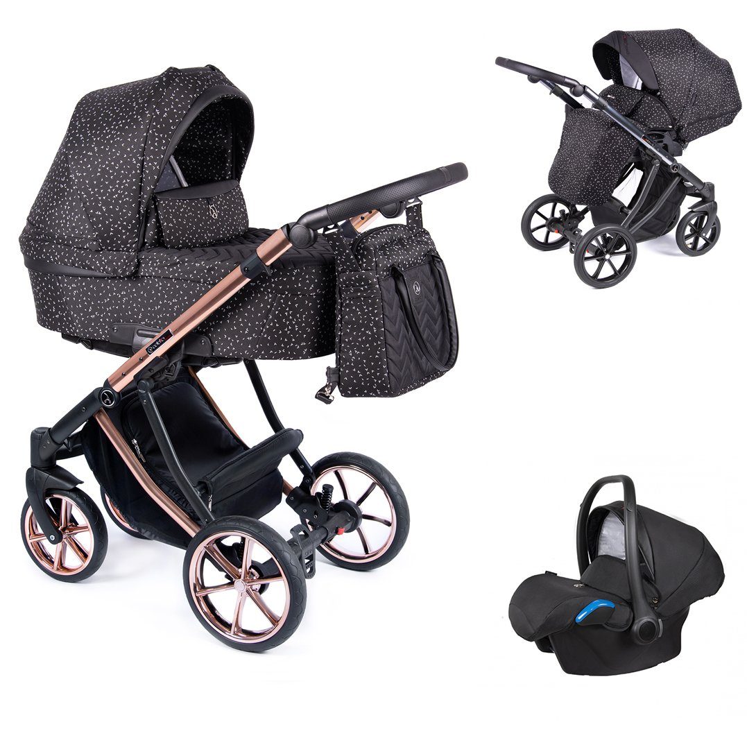babies-on-wheels Kombi-Kinderwagen Dante 3 in 1 inkl. Autositz - 13 Teile -  von Geburt bis 4 Jahre in 20 Designs