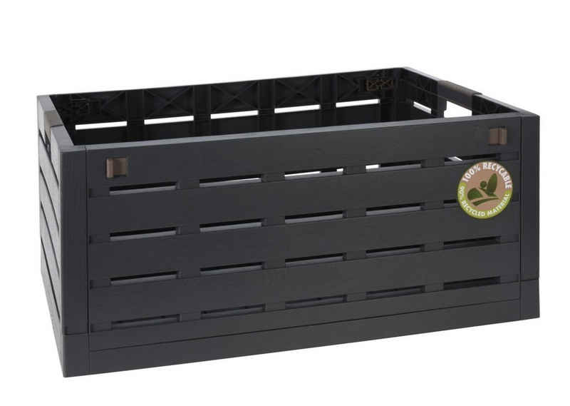 Spetebo Klappbox XXL Klappbox 60 Liter anthrazit, 60.00 l, Universal Faltbox-Holz Optik - bis 50kg belastbar - Einkauf,Haushalt