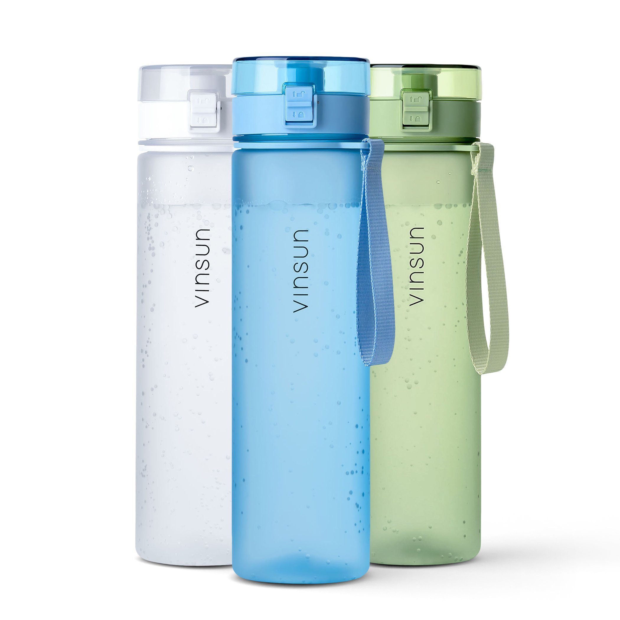 Weiß, Geschmacksneutral, auslaufsicher frei, 1L, und Trinkflasche BPA Kohlensäure, Vinsun Kohlensäure Geruchs- - Trinkflasche auslaufsicher geeignet,