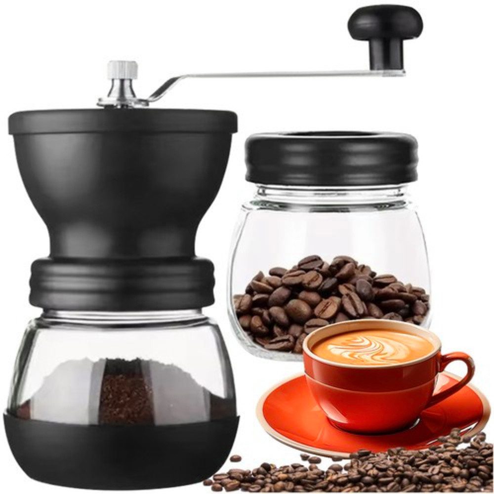 Ruhhy Kaffeemühle Gewürzmühle Kaffeemühle, Keramikmahlwerke, 120 g Bohnenbehälter, Kaffee- und Gewürzmühle Nüsse und Kräuter mahlen