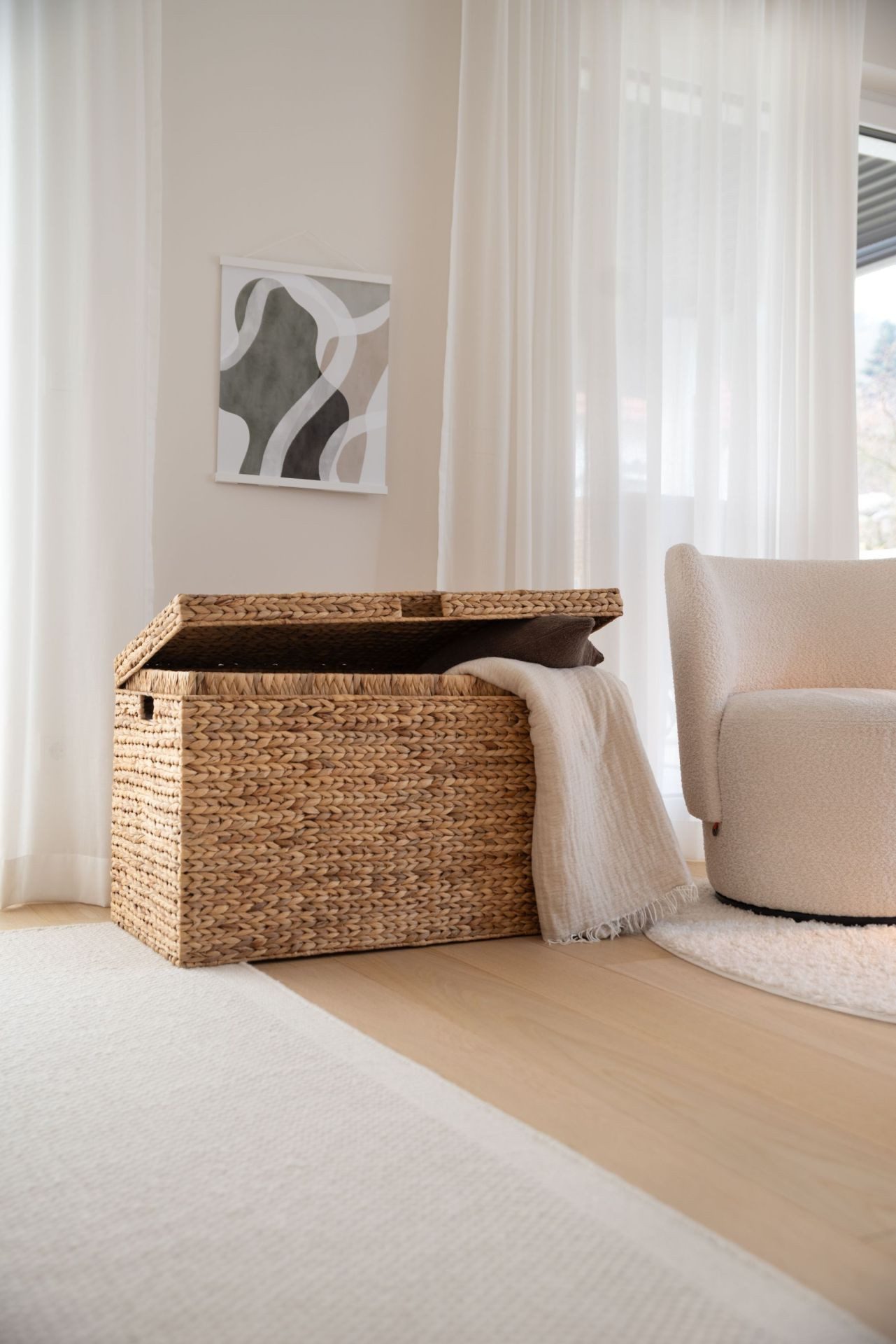 VIVANNO Wäschetruhe Wasserhyazinthe BIG Rechteckig - Natur Geflochten (1 St günstig online kaufen