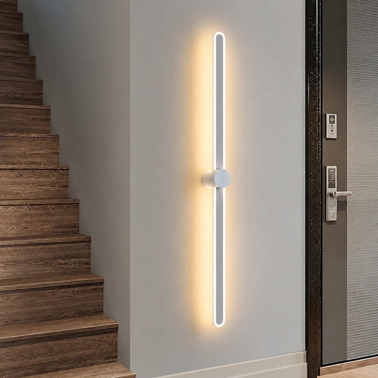 ZMH LED Wandleuchte Innen 60/100CM Weiß Flurlampe Modern 3000K für Wohnzimmer, Augenschutz, LED fest integriert, Warmweiß, Schwenkbar 90° Bettlampe für Flur Treppenhaus
